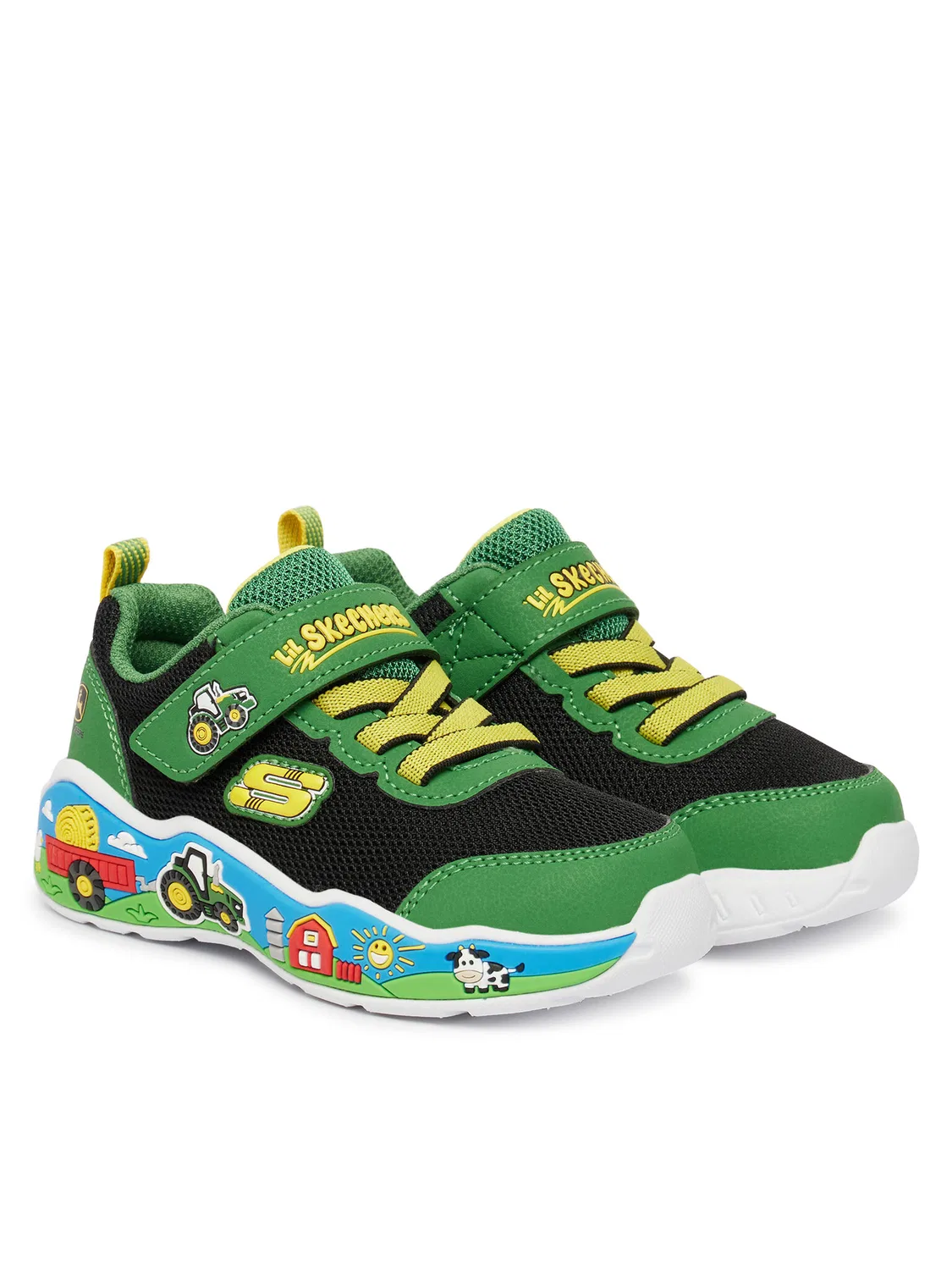 Кроссовки для мальчика John Deere: Play Scene Barn-Squad Buddies Skechers, зеленый — фото 2