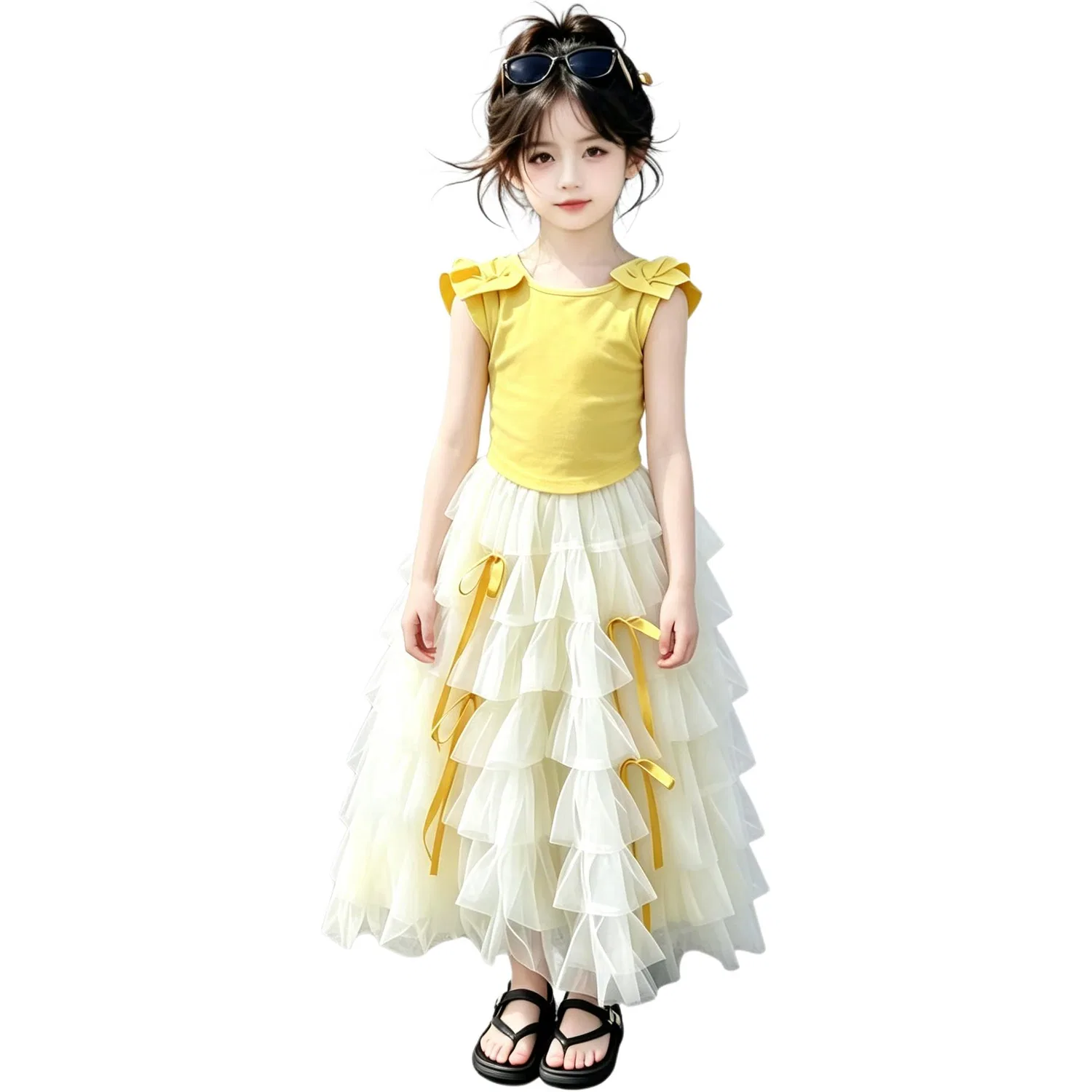Детский комплект для девочек с коротким рукавом Two Piece Skirt Sets YALU