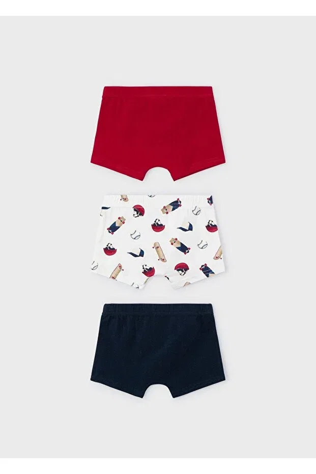 Детский комплект боксеров для мальчиков с принтом Triple Boxer Set Mayoral, Red — фото 2
