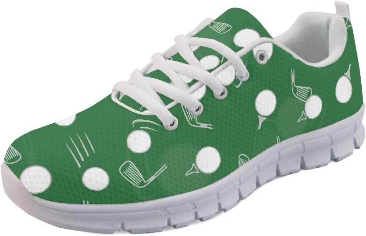 

Кроссовки Forchrinse для мужчин и женщин, дышащие сетчатые беговые, легкие спортивные с шнуровкой, Golf Ball Printed