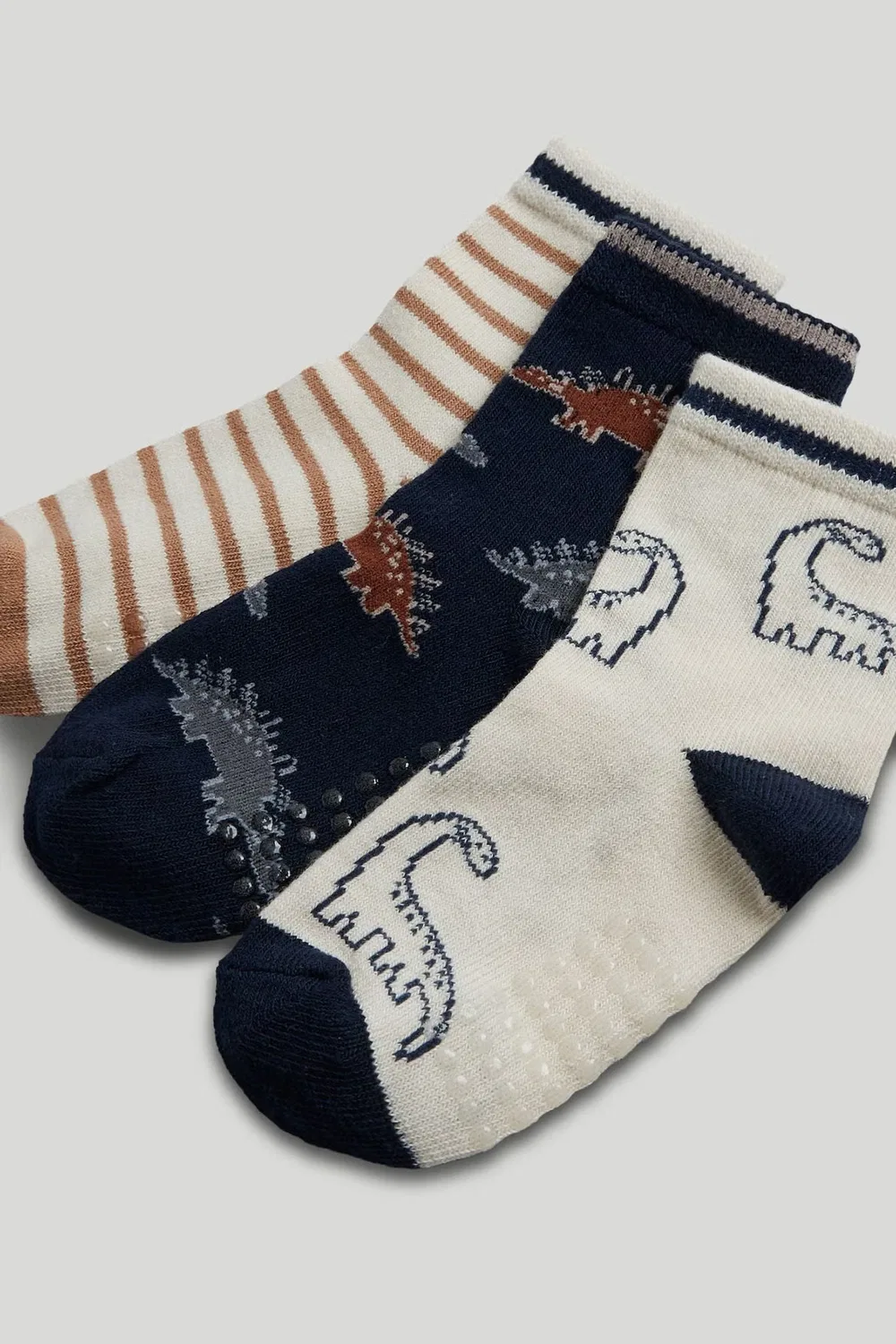 Носки-следки с динозаврами, комплект из 3 пар, Mothercare, мультиколор — фото 2