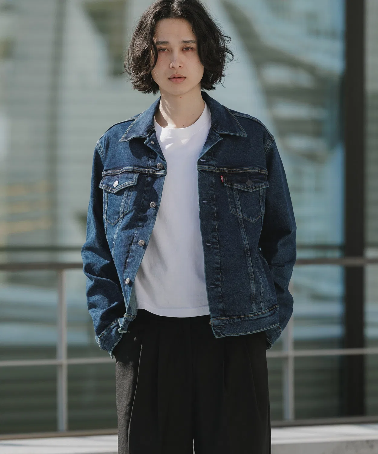 Мужская джинсовая куртка-трактор с принтом Levi's, Blue — фото 4