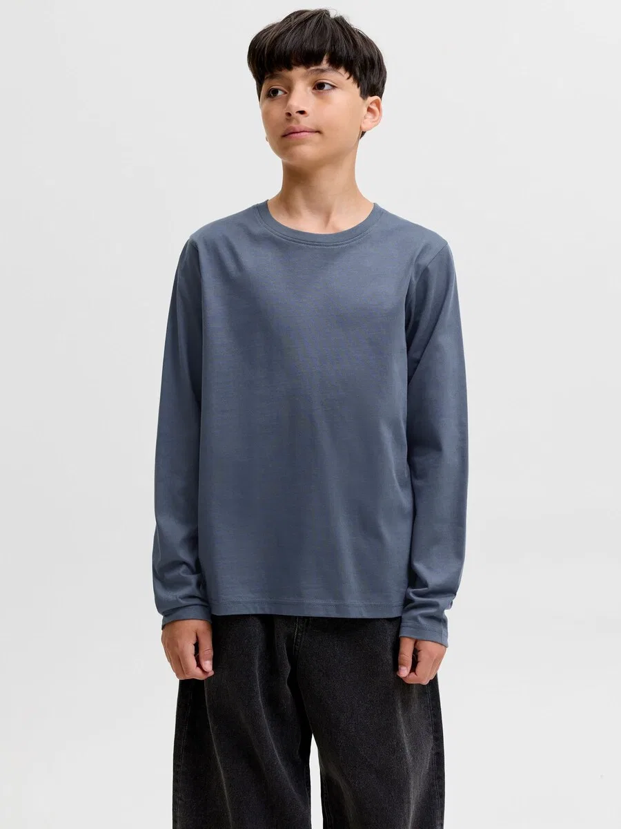 Детская рубашка стандартного кроя, серая Jack & Jones Junior — фото 3