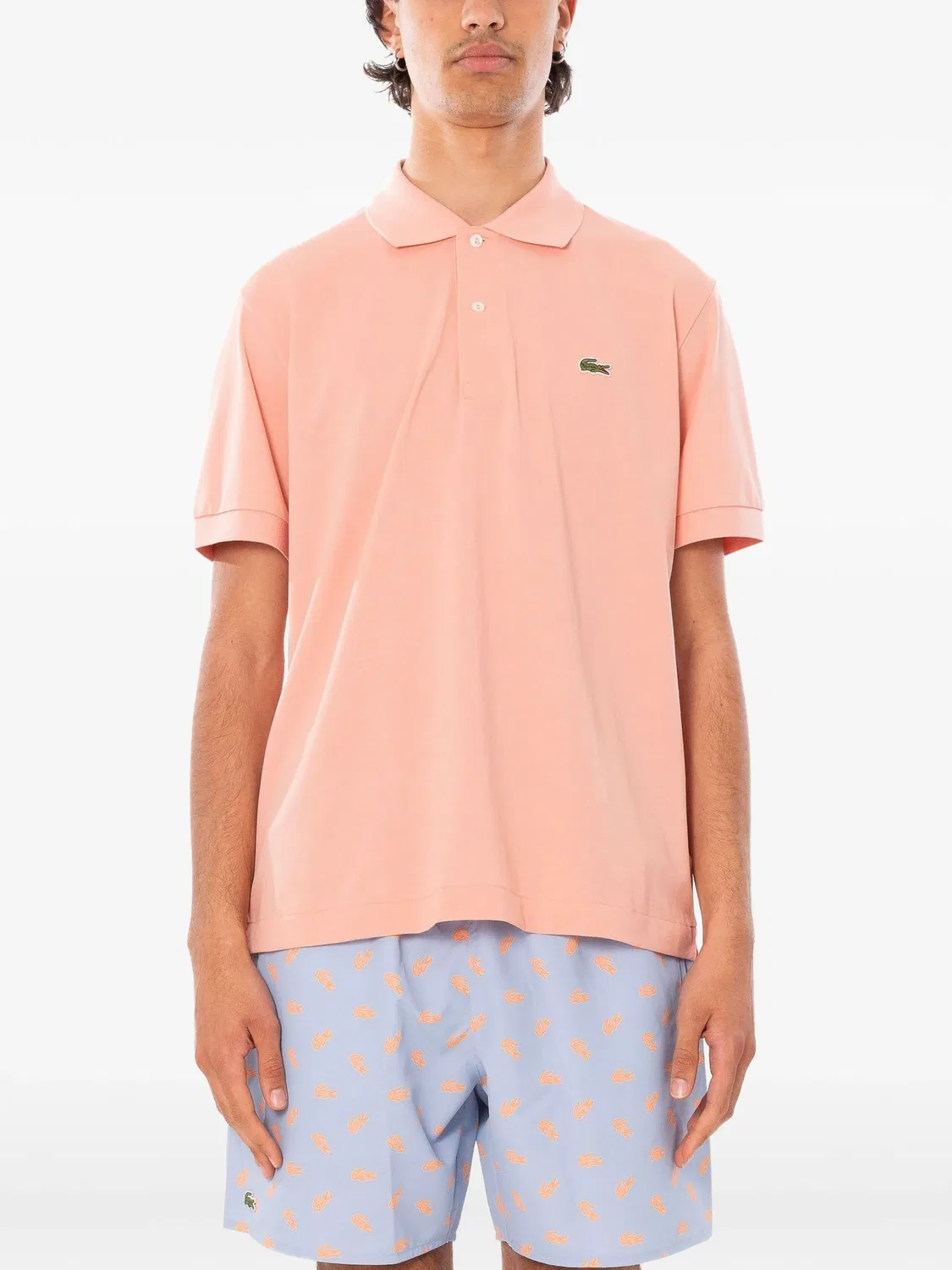Рубашка поло из хлопка пике розового цвета Lacoste, розовый