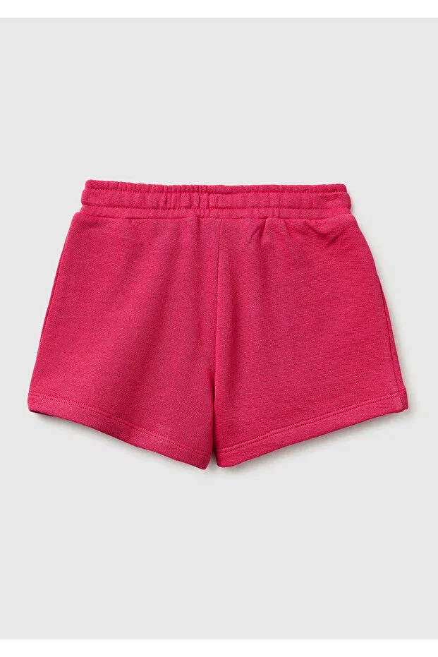 Детские шорты для девочек с завязками на поясе United Colors Of Benetton, Dark Pink — фото 2