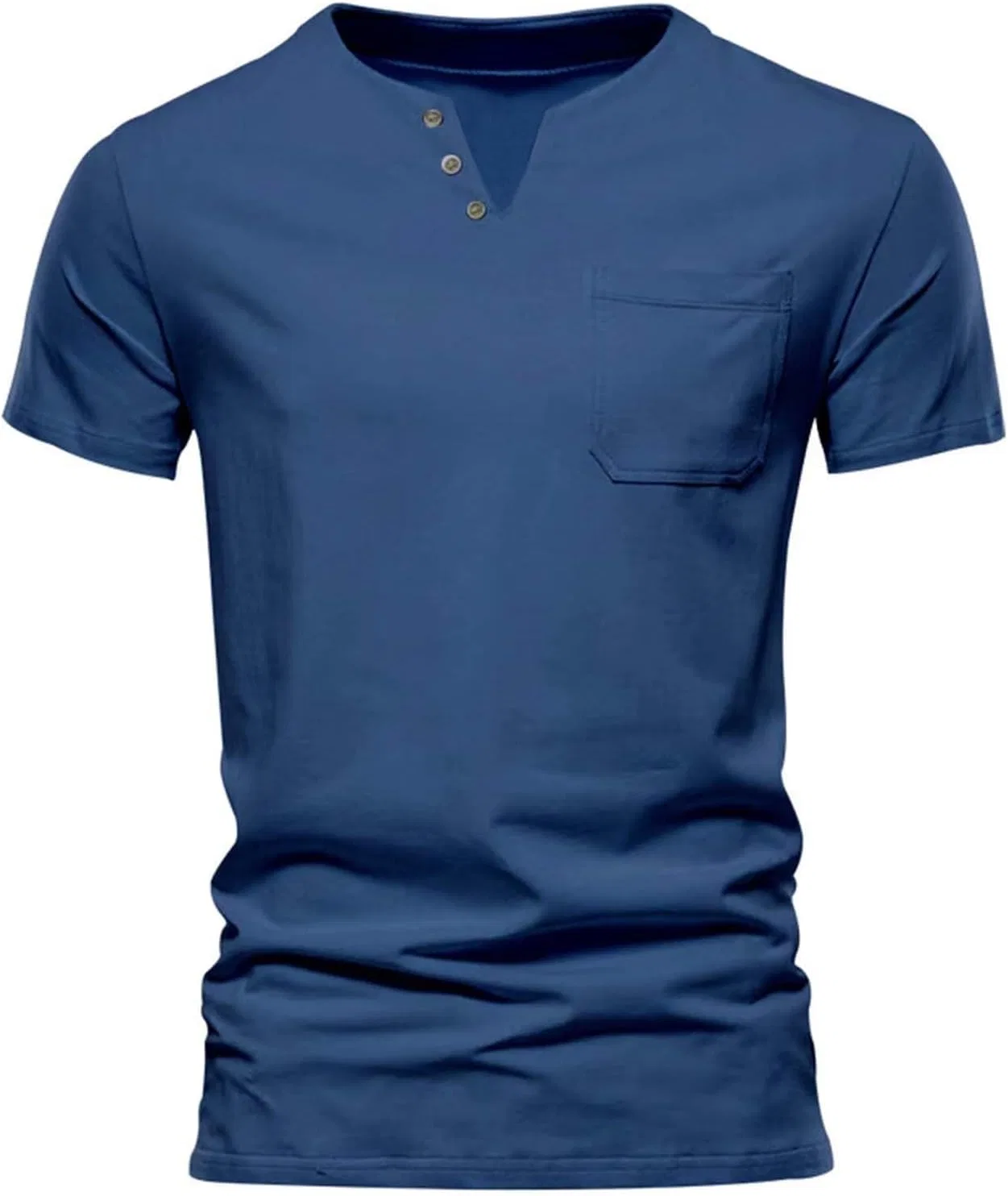 Мужская футболка с V-образным вырезом и карманом Slim Fit, Navy