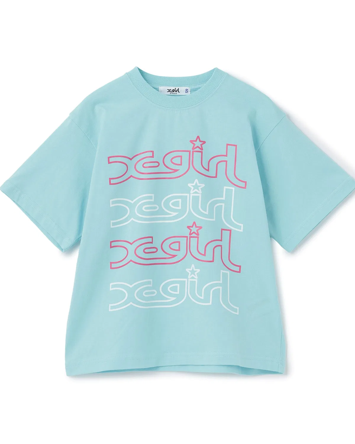Детская футболка с коротким рукавом, с принтом, Mike Mills Logo X-girl Stages, Light Blue