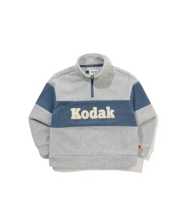Флисовая толстовка с цветными блоками, Kodak Kids, меланжевый серый