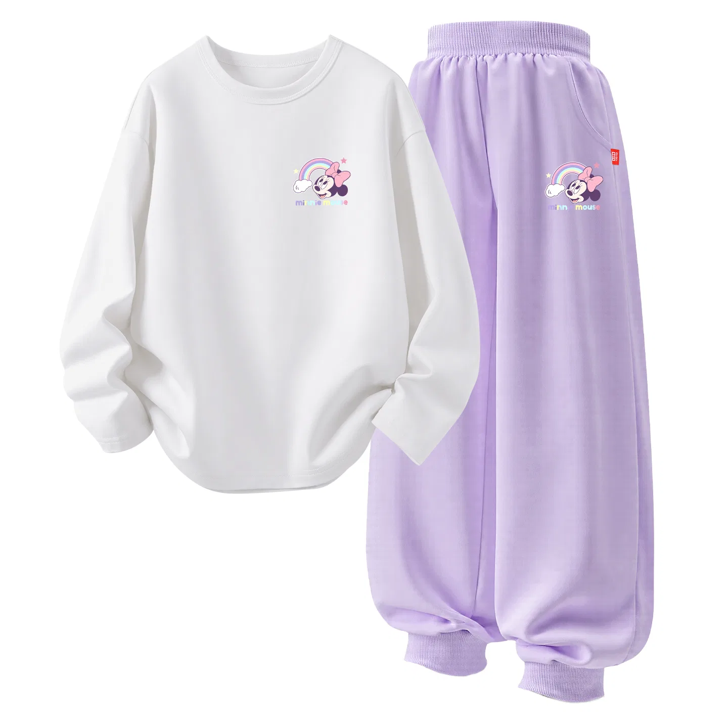 Детский спортивный комплект с круглым вырезом, Dione K, Disney, Dione K White+Dione K Taro Purple