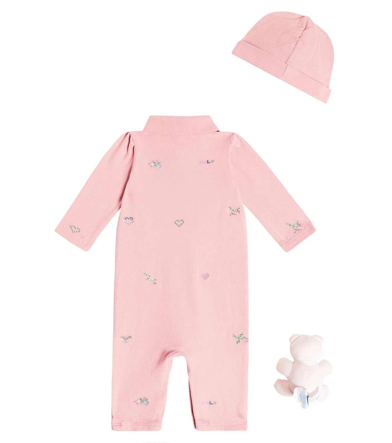 Комплект для новорожденных с плюшевым медвежонком Polo Ralph Lauren Kids, розовый — фото 3
