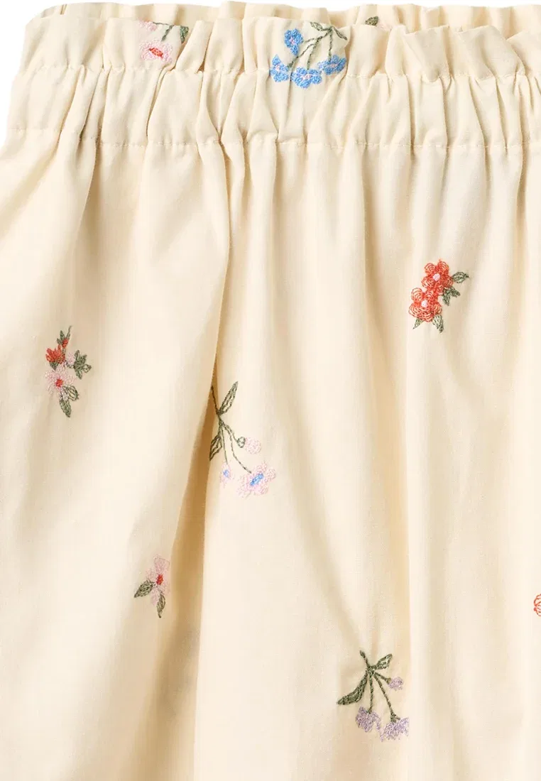 Нора - юбка А-силуэта Wheat, Ivory Embroidery Flowers — фото 3