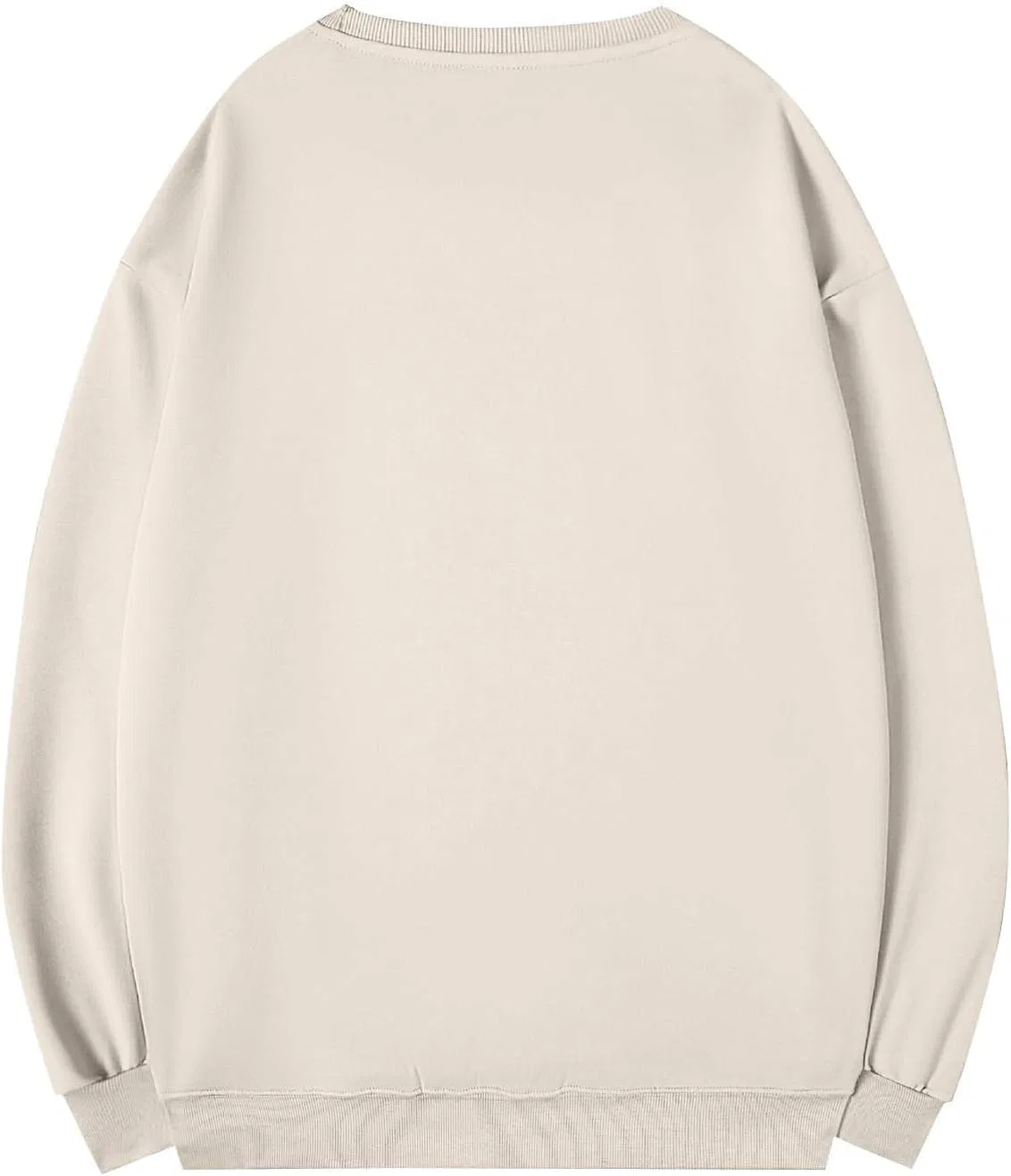 Мужская свободная футболка с длинным рукавом Oversized Loose, Beige — фото 3