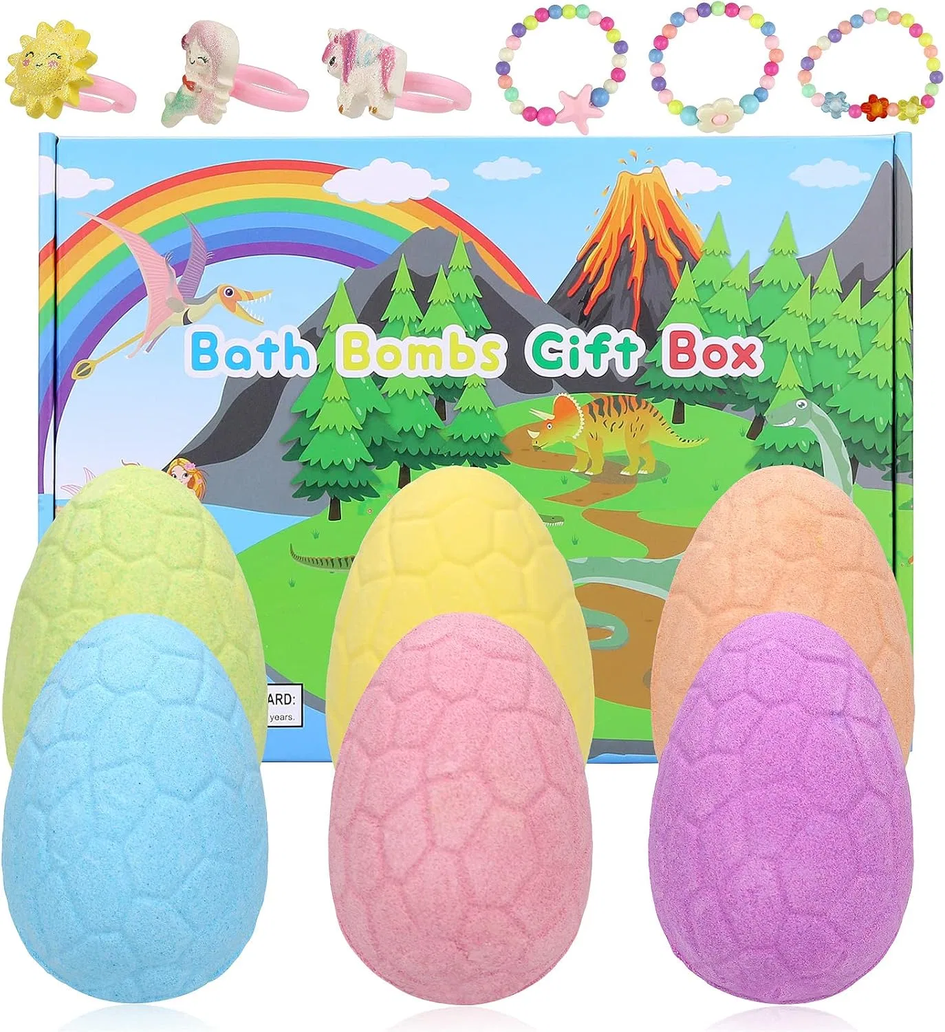 Набор бомбочек для ванны 6 шт, Smlper, с игрушкой-животным внутри, 800 г, мультиаромат