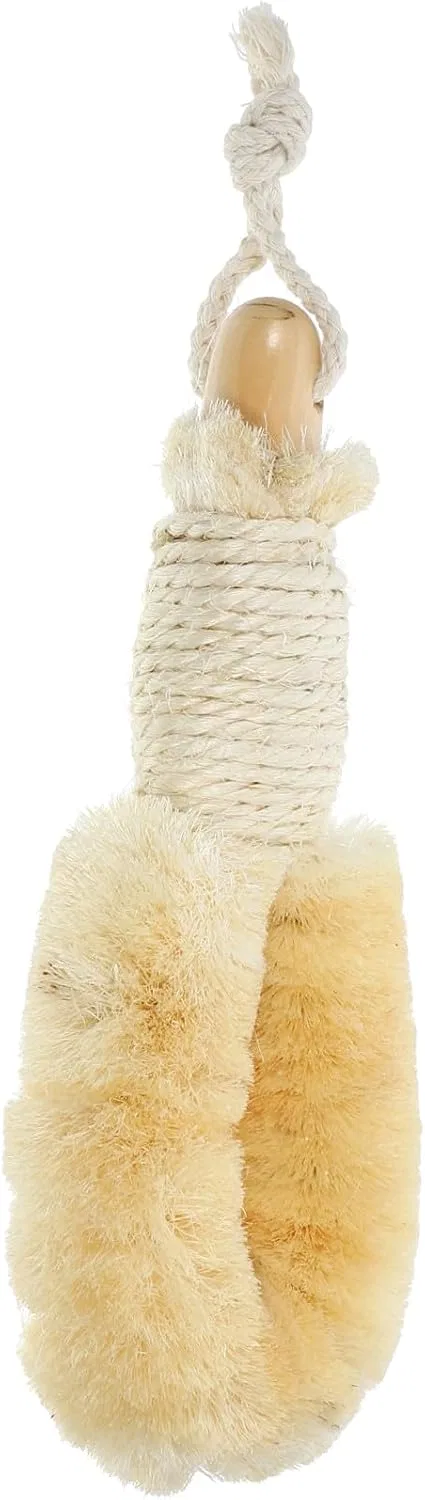 Щетка для тела с деревянной ручкой HOMOCONO, 23x9x4.5 см, Светло-желтый