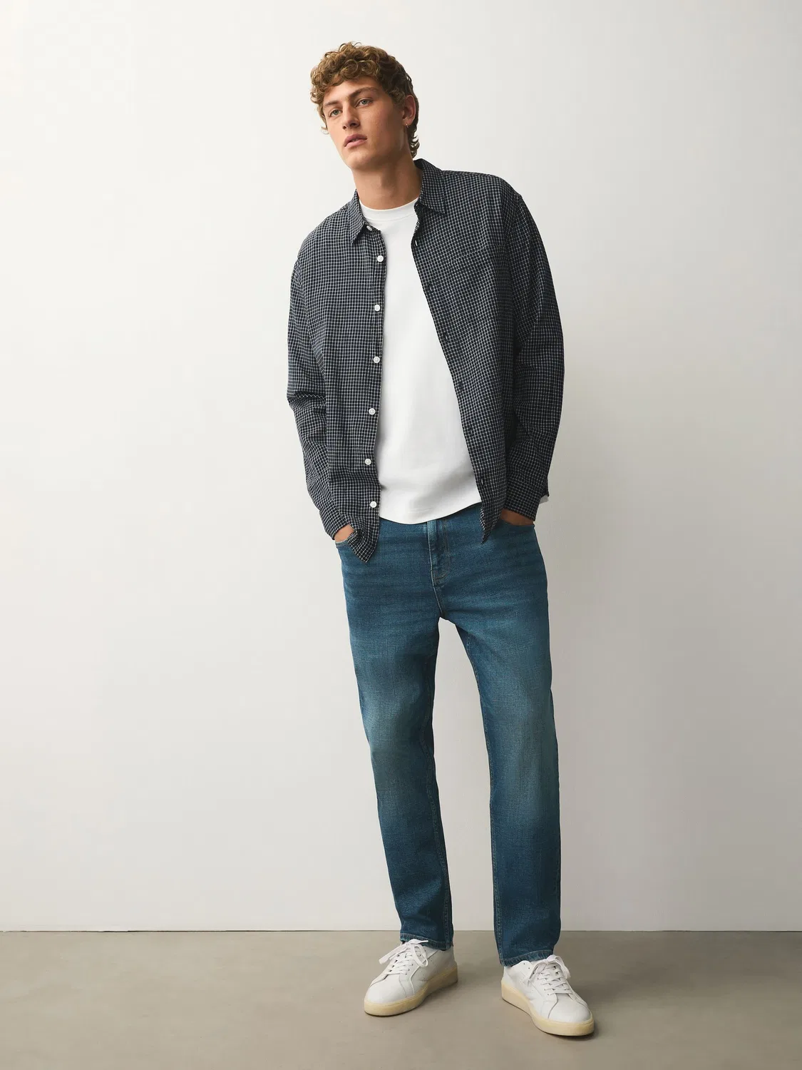 Джинсы классические с эластичным стрейчем, Slim Fit Next, Средне-синий — фото 2