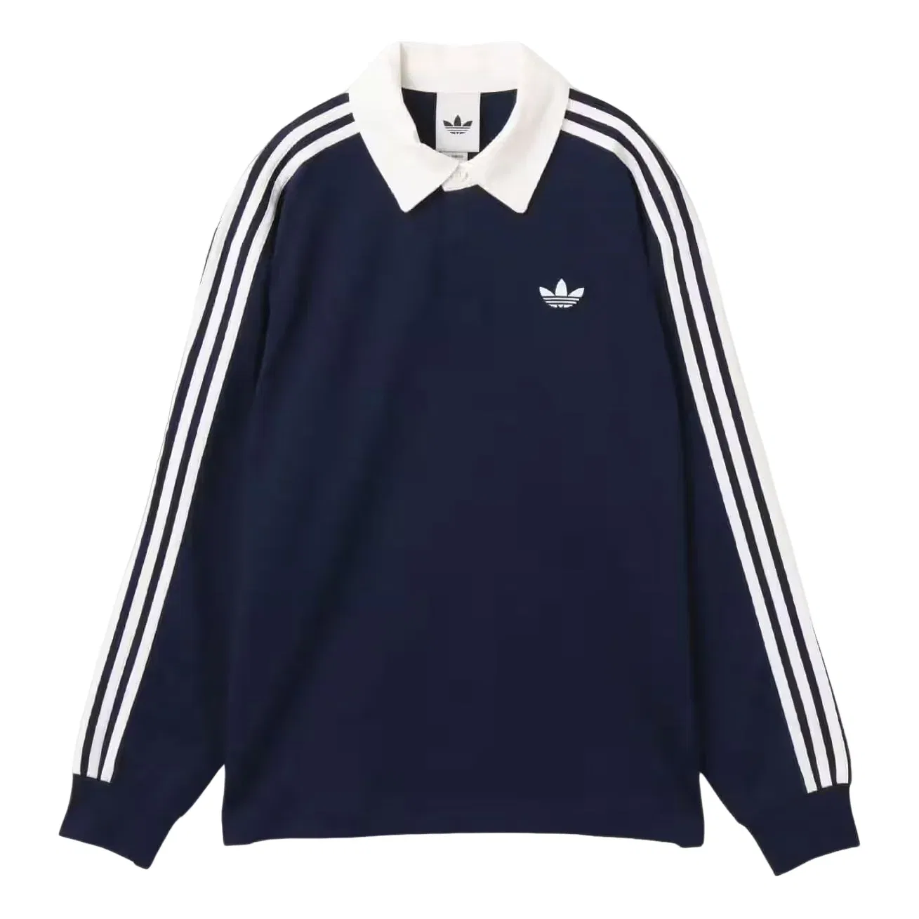 Мужское поло Three Stripes Rugby Polo Shirt Asia Sizing 'Night Indigo' adidas, Night Indigo