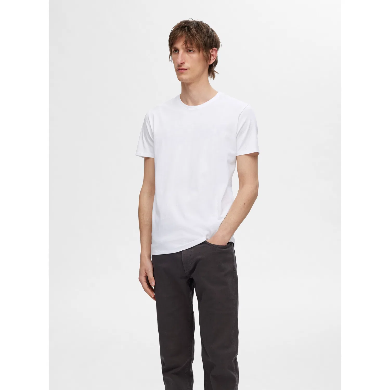 Детская хлопковая футболка с круглым вырезом Selected Homme, Black — фото 4