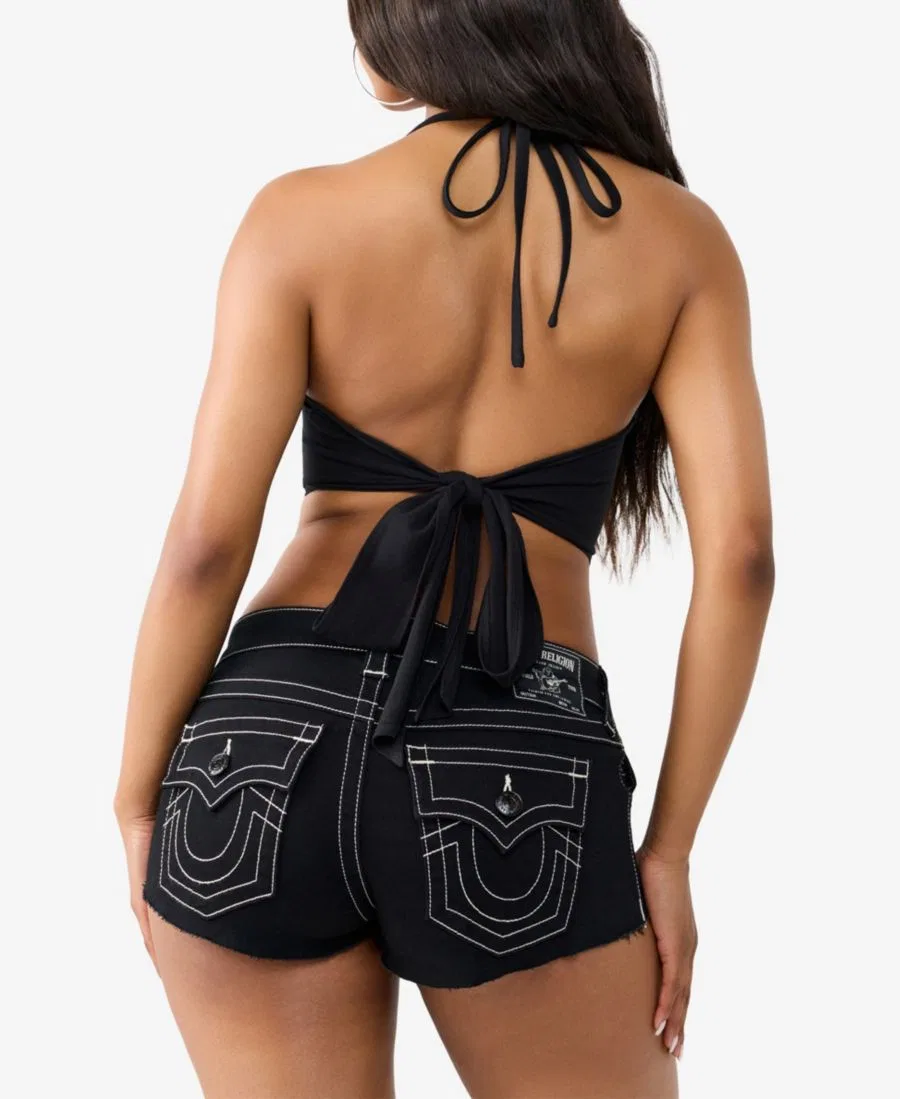 Топ с запа́хом без рукавов Buddha Sweetheart Tie True Religion, Jet Black — фото 4