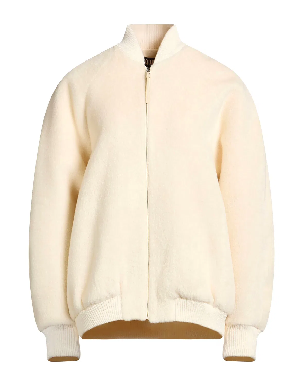 Женская куртка-бомбер из альпаки с длинным рукавом Jacquemus, кремовый