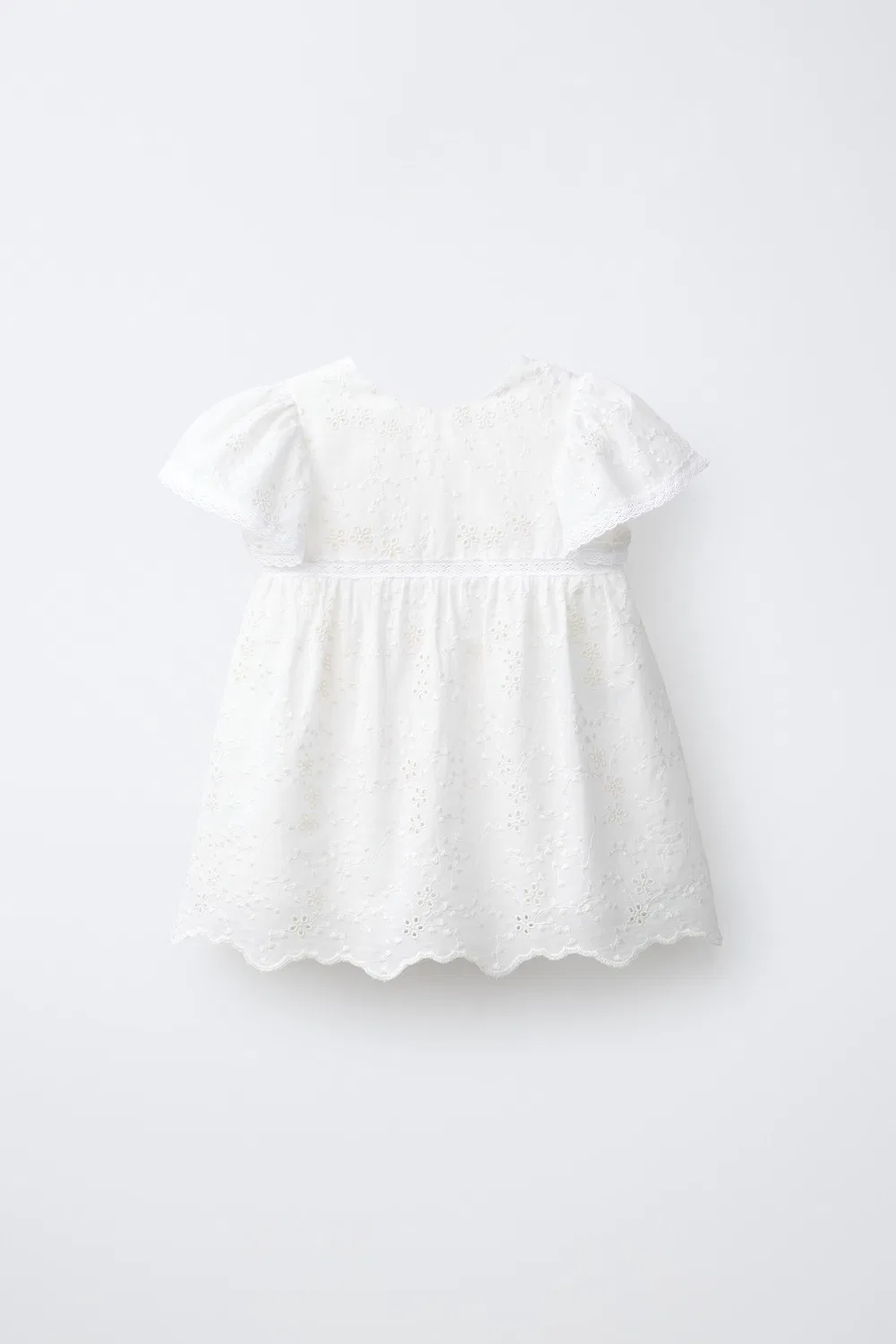 Платье с вышитым цветочным узором ZARA, White