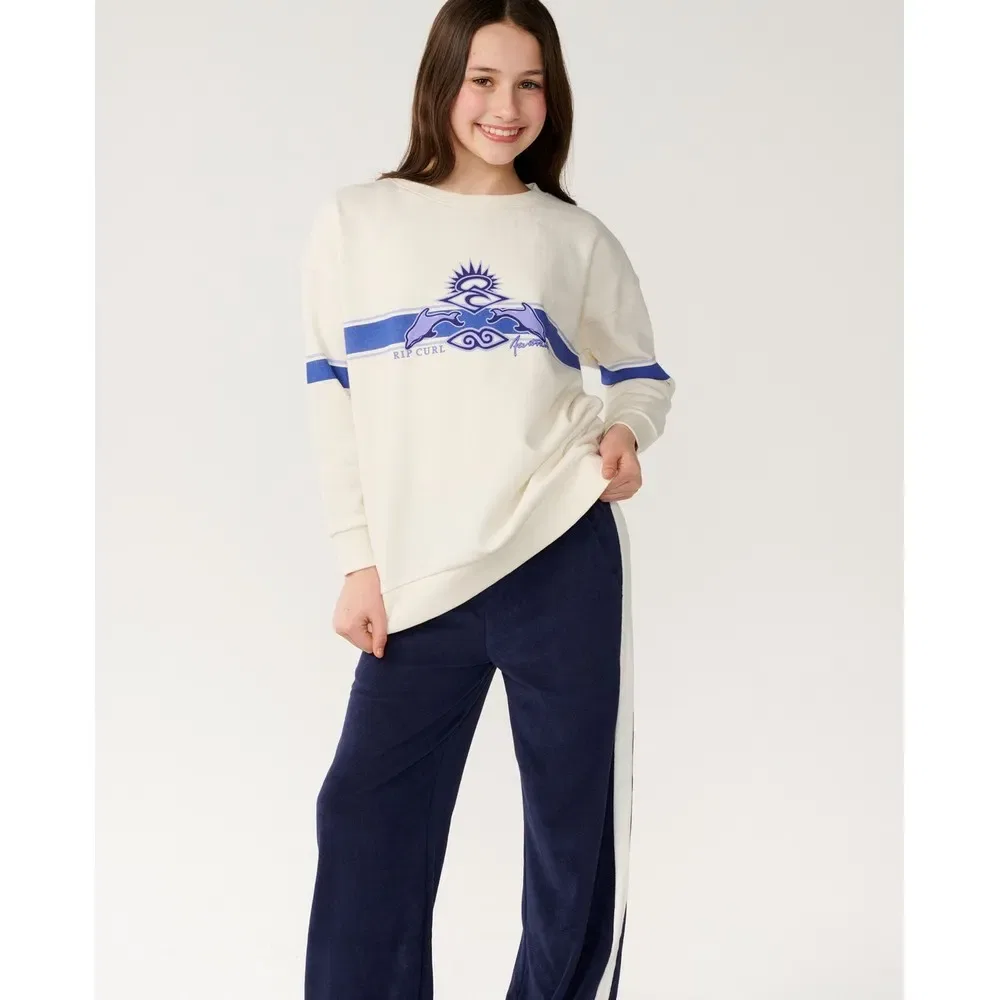 Детский свитшот для девочек свободного кроя Archive Dolphin Rip curl, Beige — фото 4