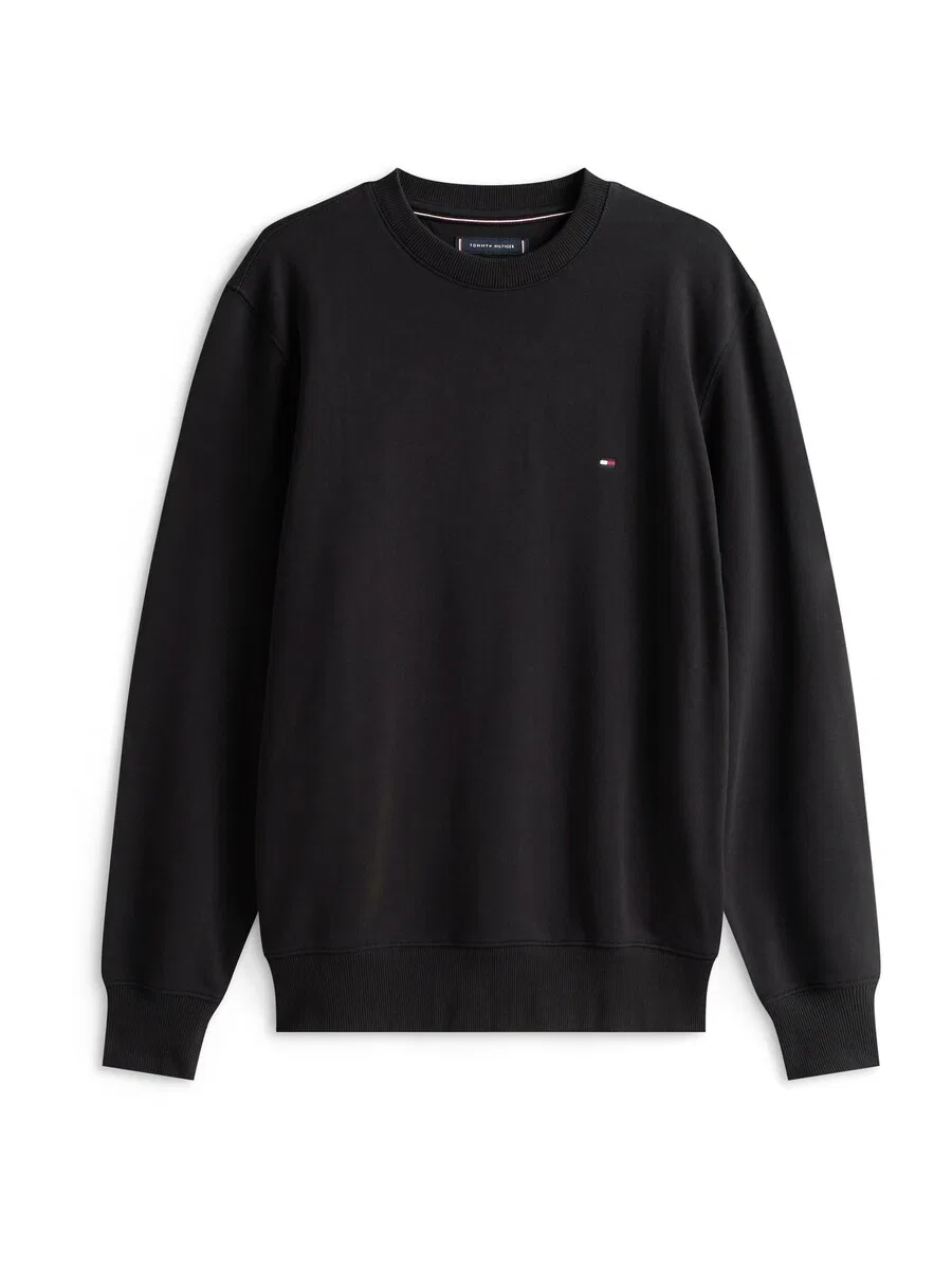 Толстовка TOMMY HILFIGER с вышивкой в виде флага, черная