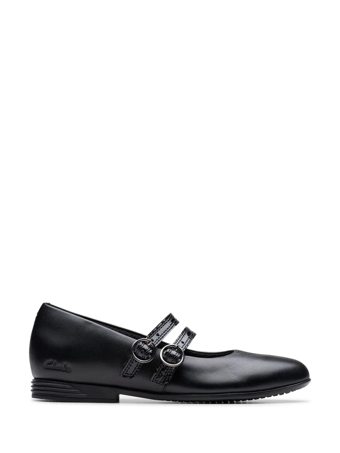 Туфли Clarks Finja Bar, черная кожа, для девочек