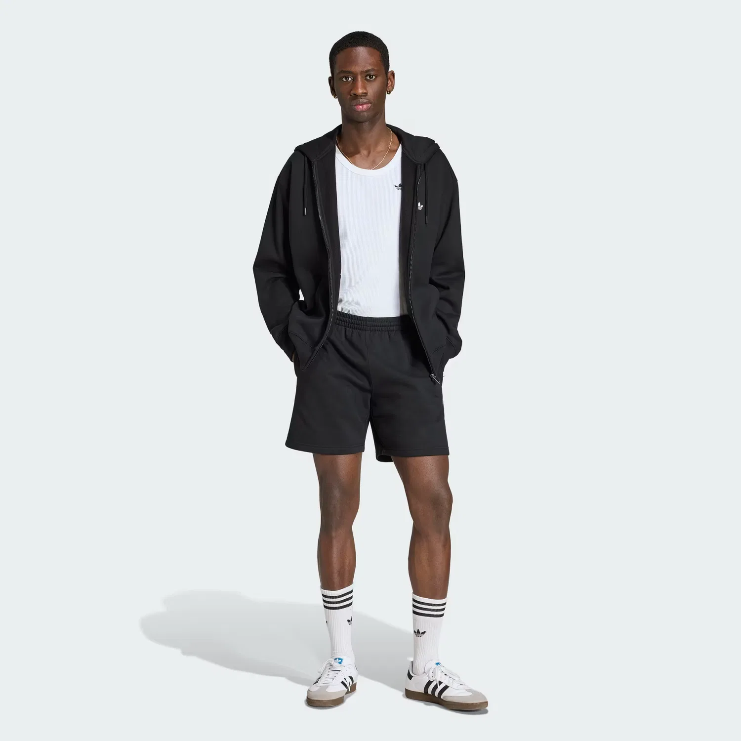 Мужские флисовые шорты Trefoil Essentials Adidas Originals, черный — фото 3