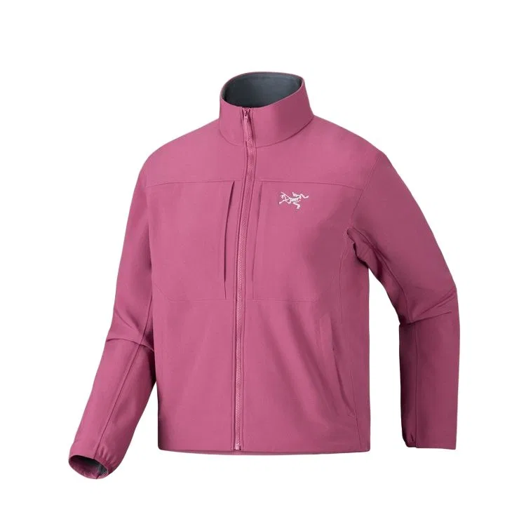 Женская ветрозащитная куртка с воротником-стойкой Gamma MX, Arcteryx, Light Maple Wild Red/Lt Renegade