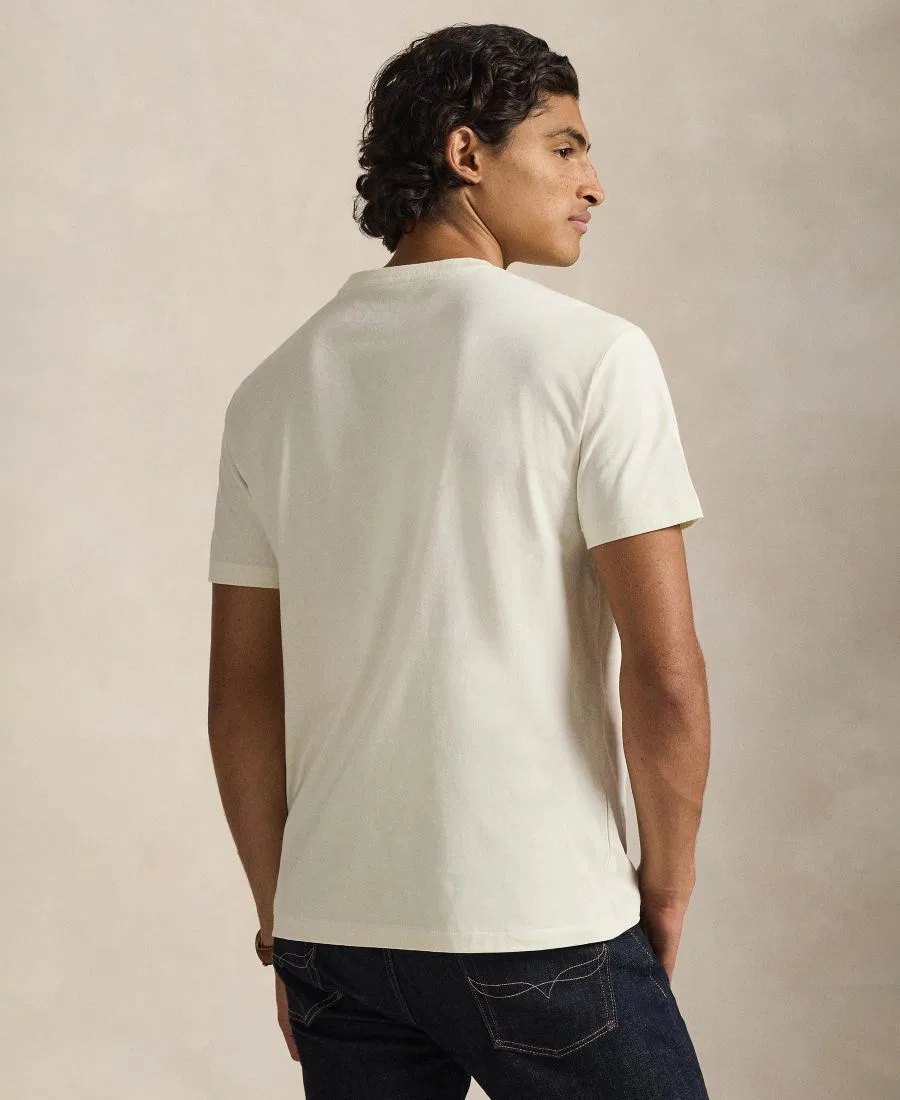 Мужская футболка V-образным вырезом Classic-Fit с вышитой эмблемой Polo Ralph Lauren, Parchment Cream — фото 4