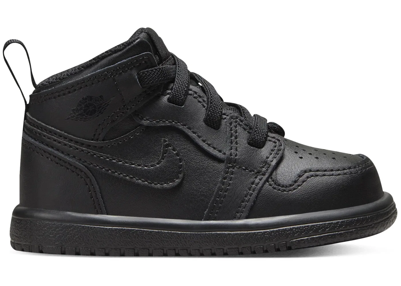 Детские кроссовки для мальчиков кожаные Jordan 1 Mid ALT Jordan, Black/Black/Black