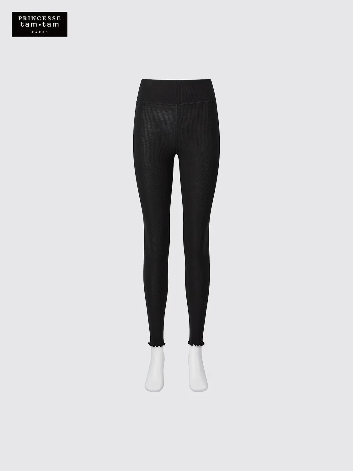 Леггинсы Uniqlo Heattech, ультратеплые, ребристые, светло-серый — фото 3