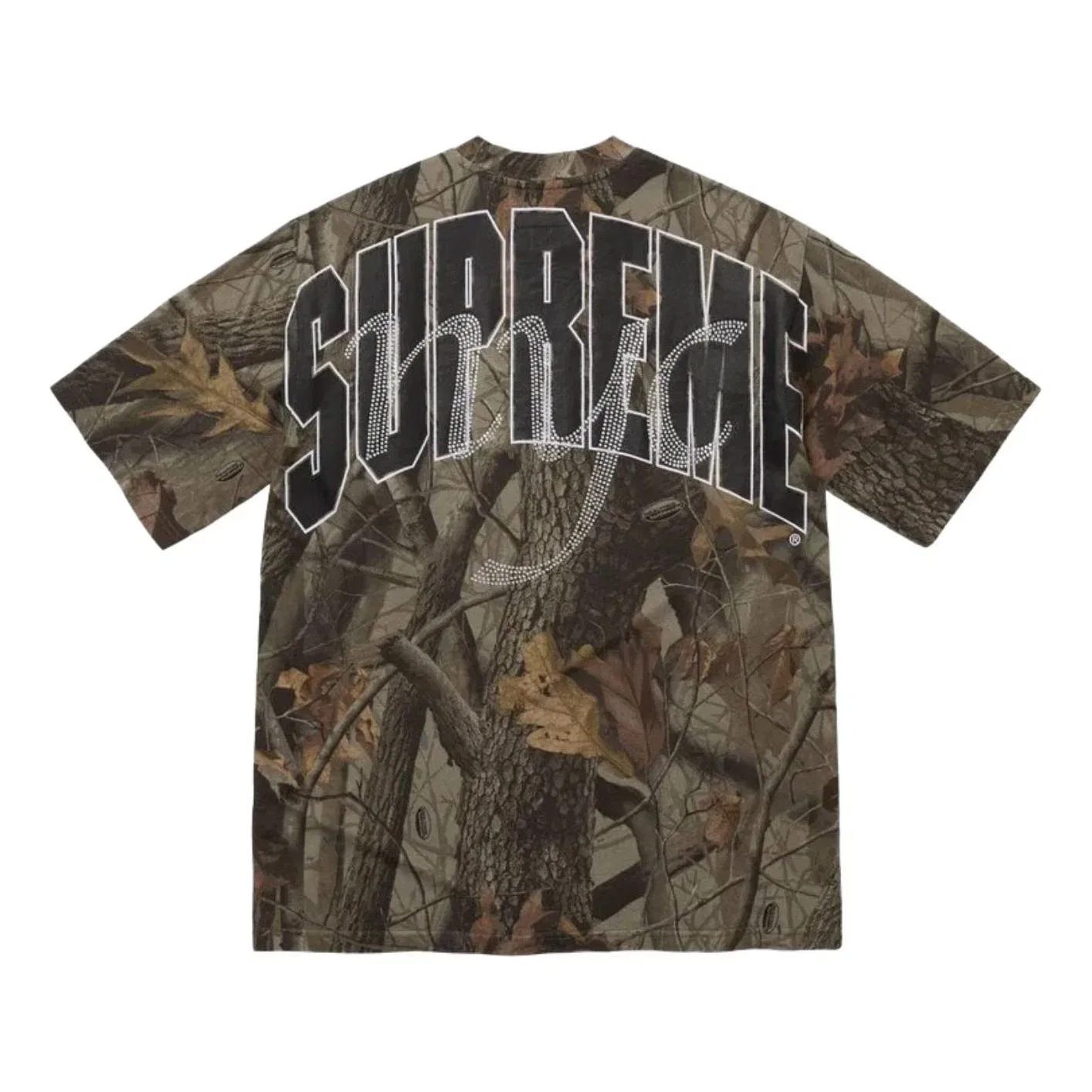 Мужская футболка с принтом Rhinestone Script Supreme, зеленый