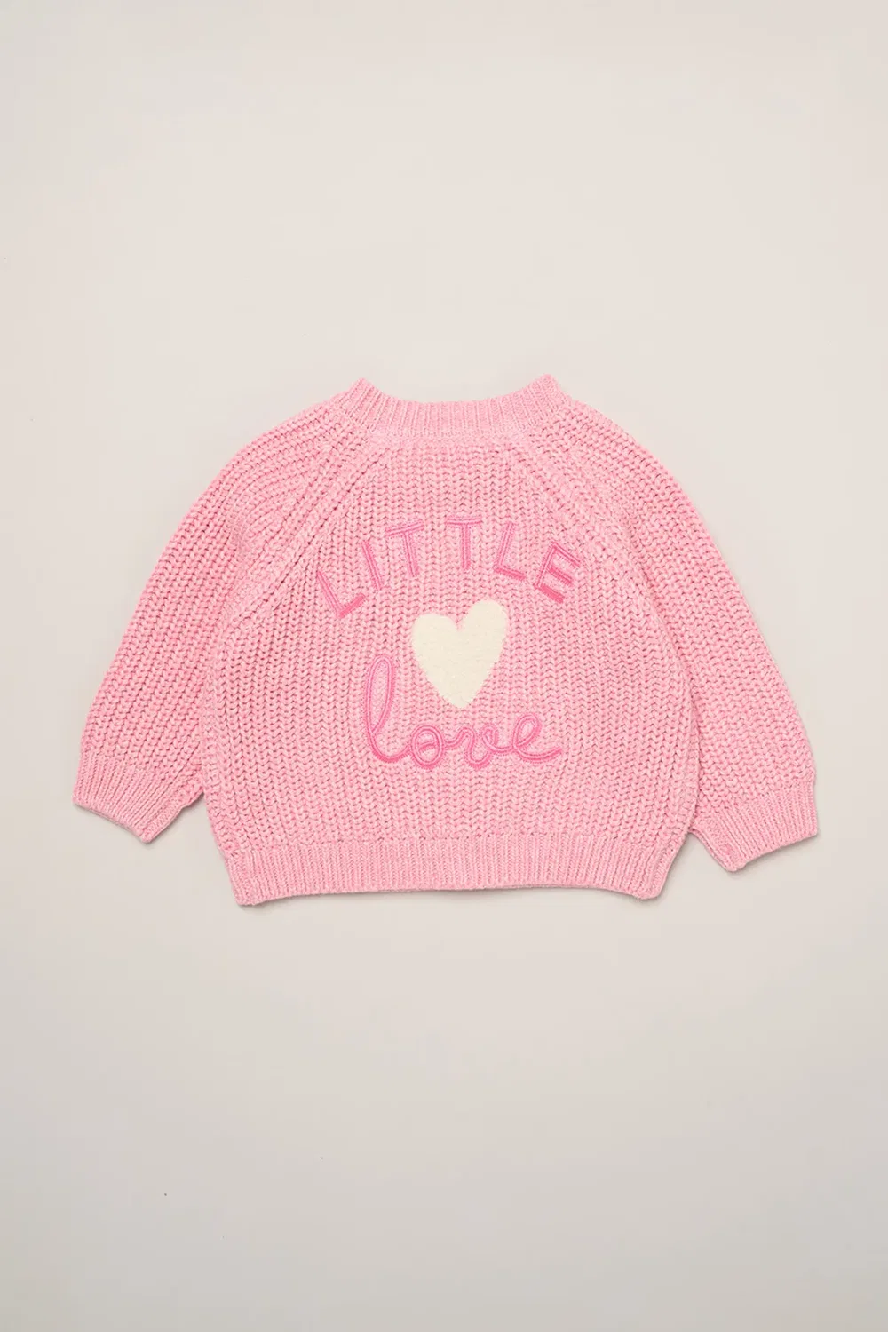 Детский вязаный кардиган с вышивкой Little Love Rock A Bye Baby, Pink