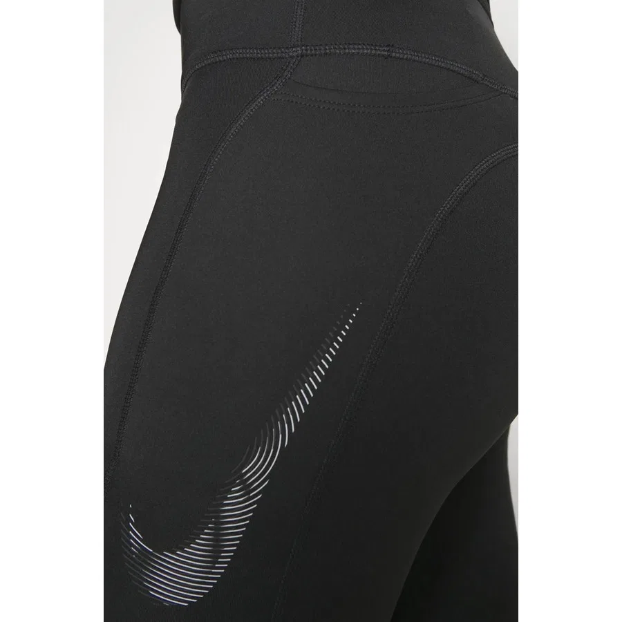 Женские спортивные леггинсы с карманами Dri Fit Fast Mid Rise 7/8 Tight Hbr Nike, Черный — фото 4