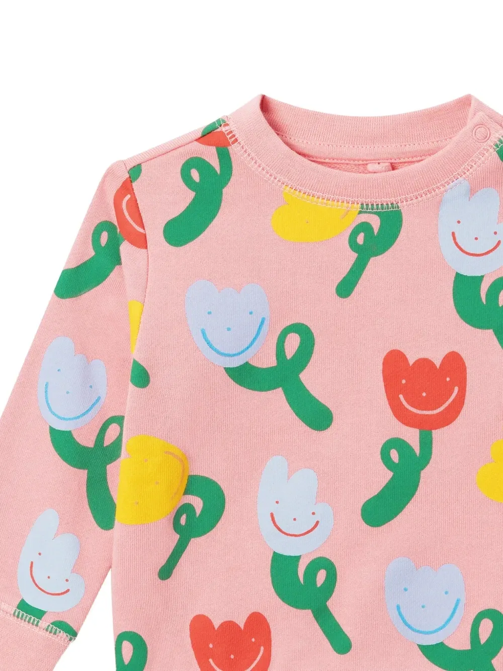 Свитшот с цветочным принтом Stella McCartney Kids, розовый — фото 3