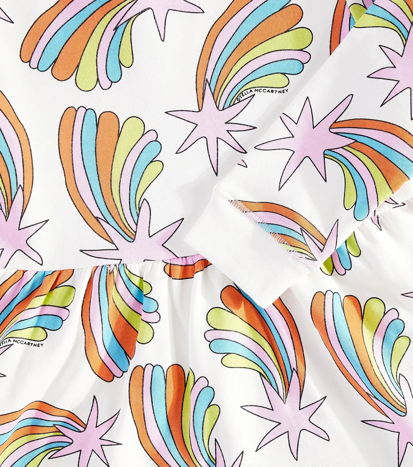 Платье из набивного хлопка Stella McCartney Kids, белый — фото 3