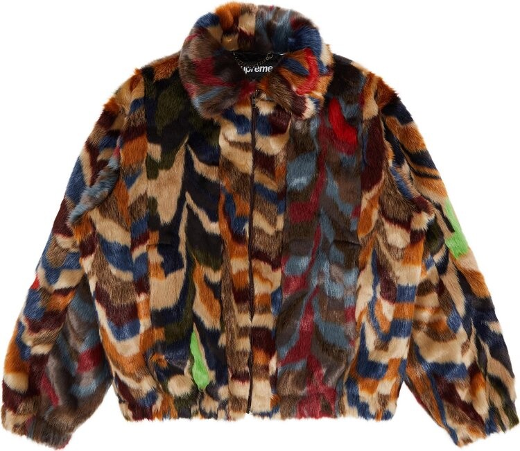 

Куртка Supreme Multicolor Faux Fur Bomber Jacket 'Multicolor', разноцветный, Коричневый, Куртка Supreme Multicolor Faux Fur Bomber Jacket 'Multicolor', разноцветный