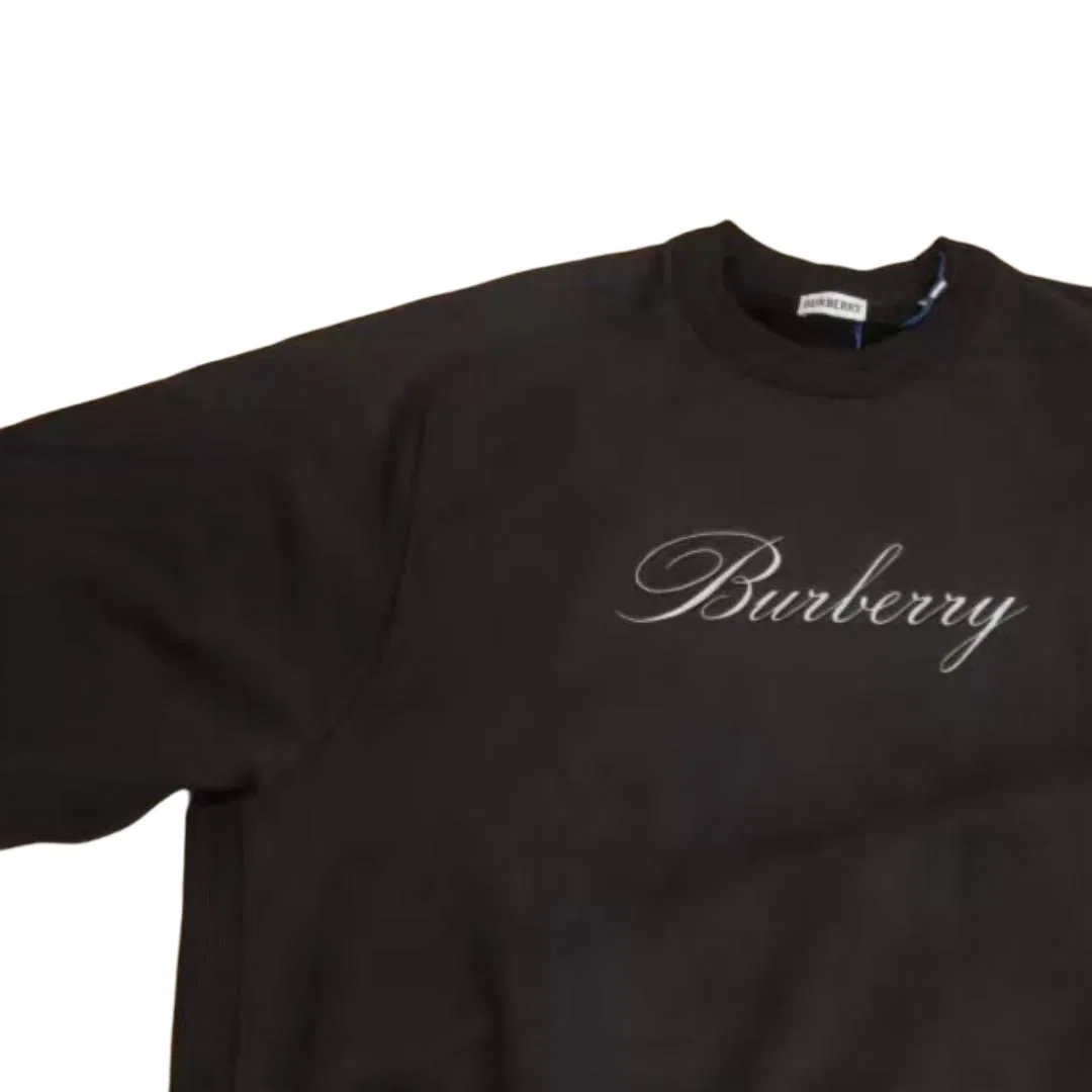 Женский свитшот с круглым вырезом прямого кроя Black Burberry, Black — фото 4