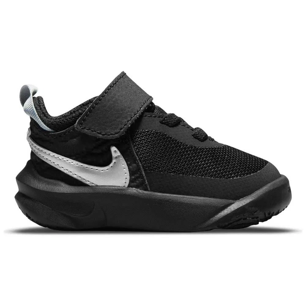 Детские кроссовки для мальчиков с липучками Team Hustle D 10 NIKE, Black — фото 2