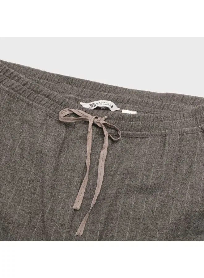Штаны с кулиской Zara, серый — фото 4
