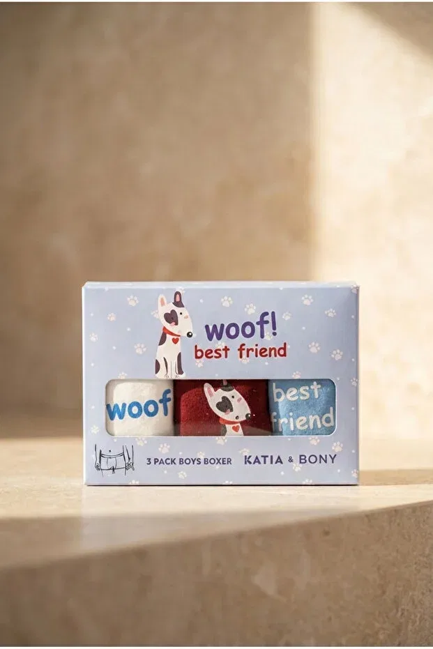 Детские шорты-боксеры для мальчиков с принтом Dog Patterned Katia&Bony, Red