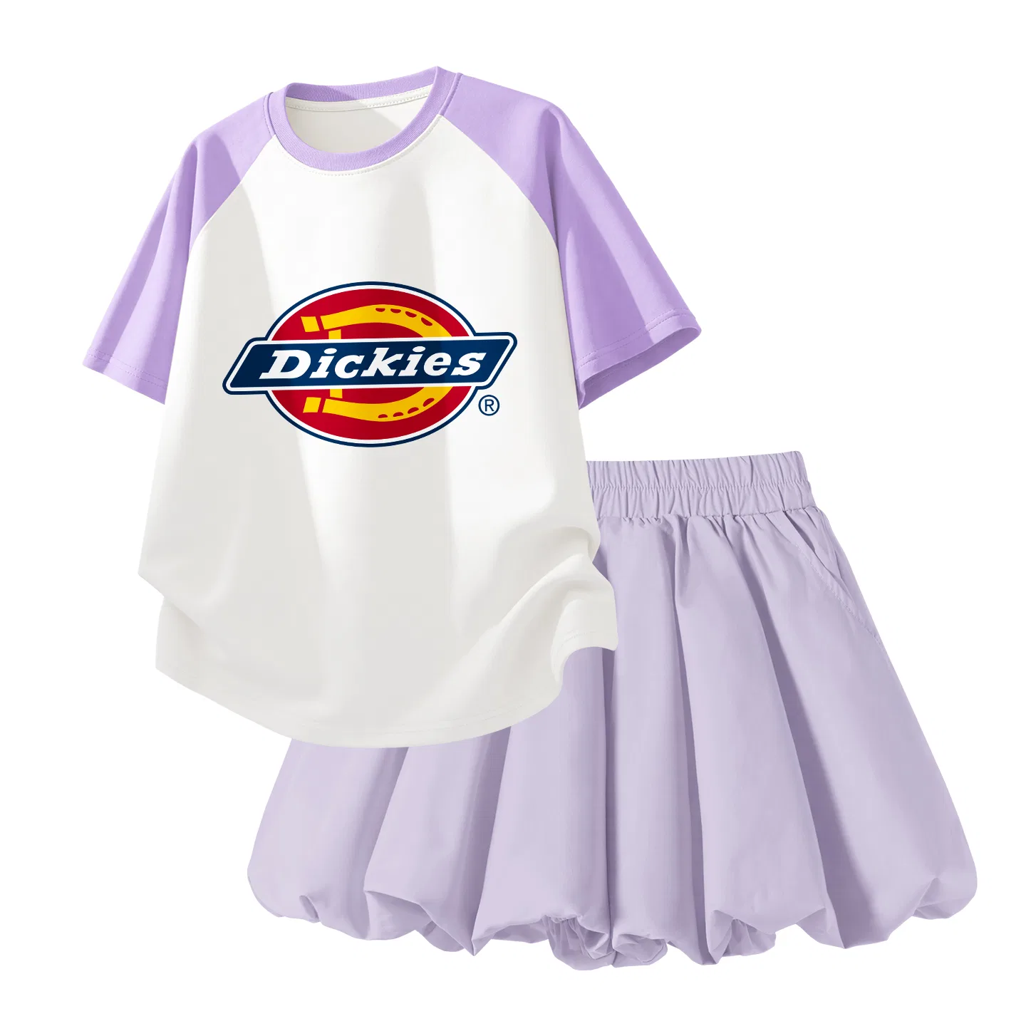 Детский спортивный комплект из 2 предметов с принтом Dickies, Standard Purple White+Solid Moon Purple