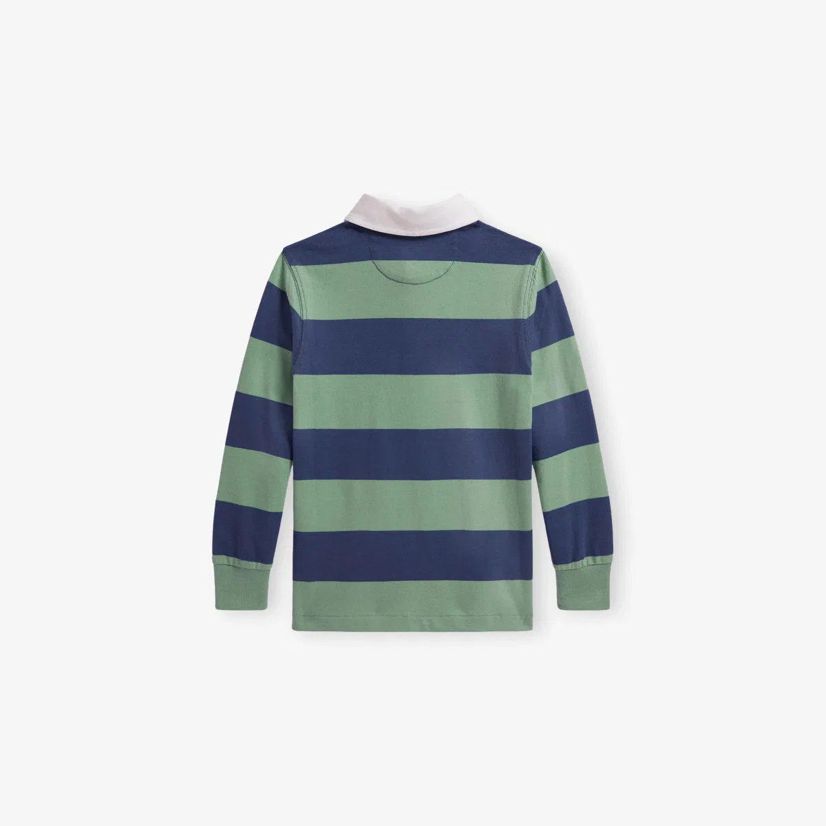 Детская хлопковая регбийная рубашка в полоску с вышитым логотипом Polo Ralph Lauren, мультиколор — фото 2