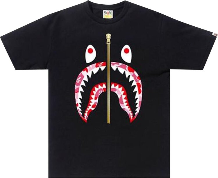 

Футболка BAPE ABC Camo Shark Tee 'Black/Pink', черный