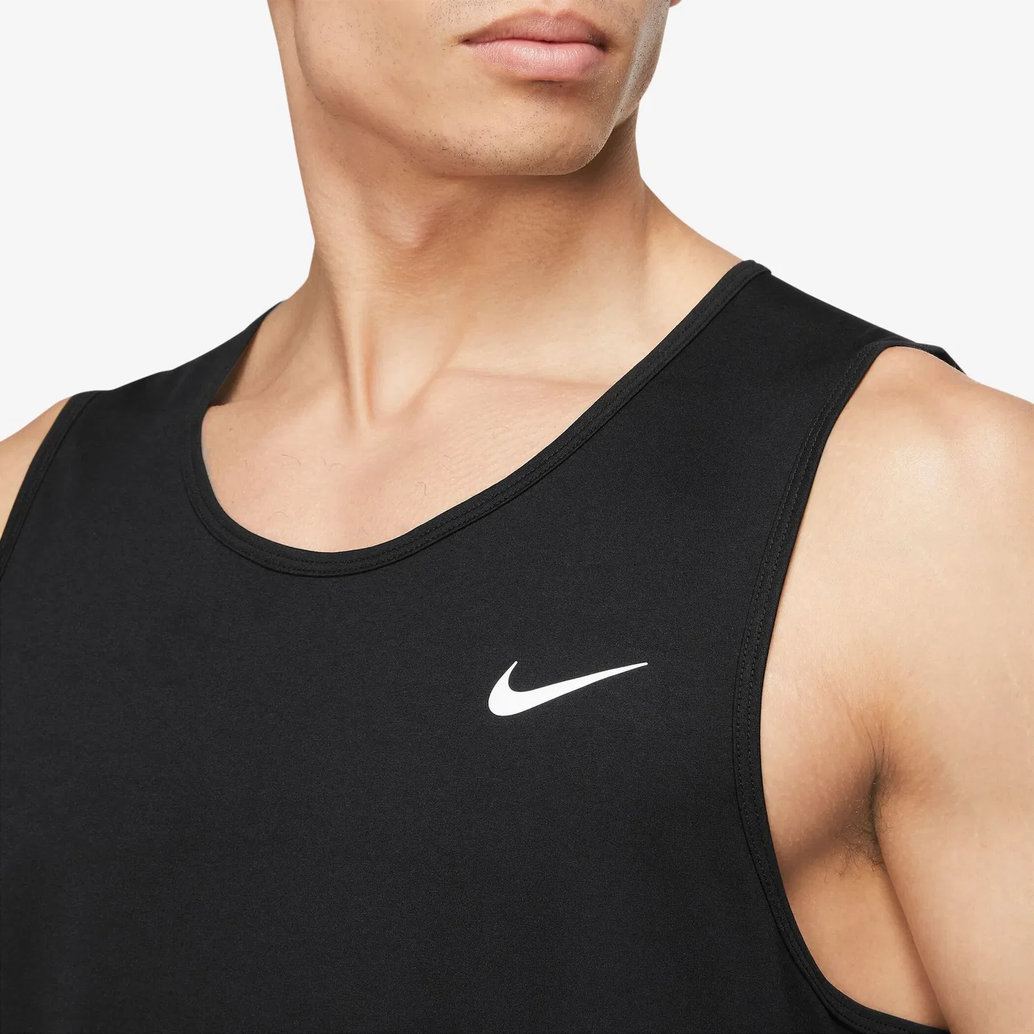 Мужской фитнес-топ с технологией Dri-FIT Nike, Black/White — фото 3