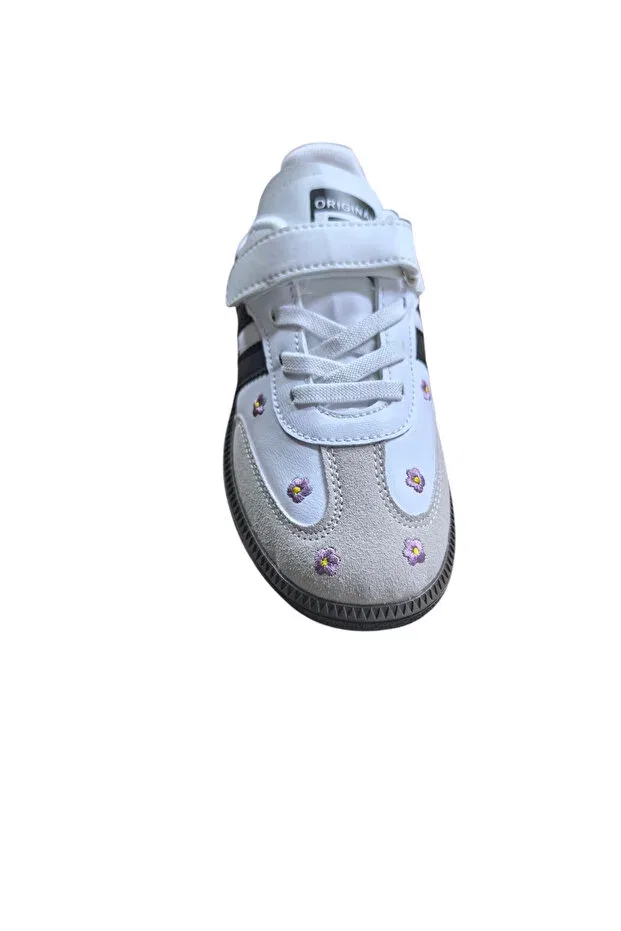 Детские кеды для девочек с принтом Konay ddx seasonal girls rubber sole sneakers Dodix, White — фото 2