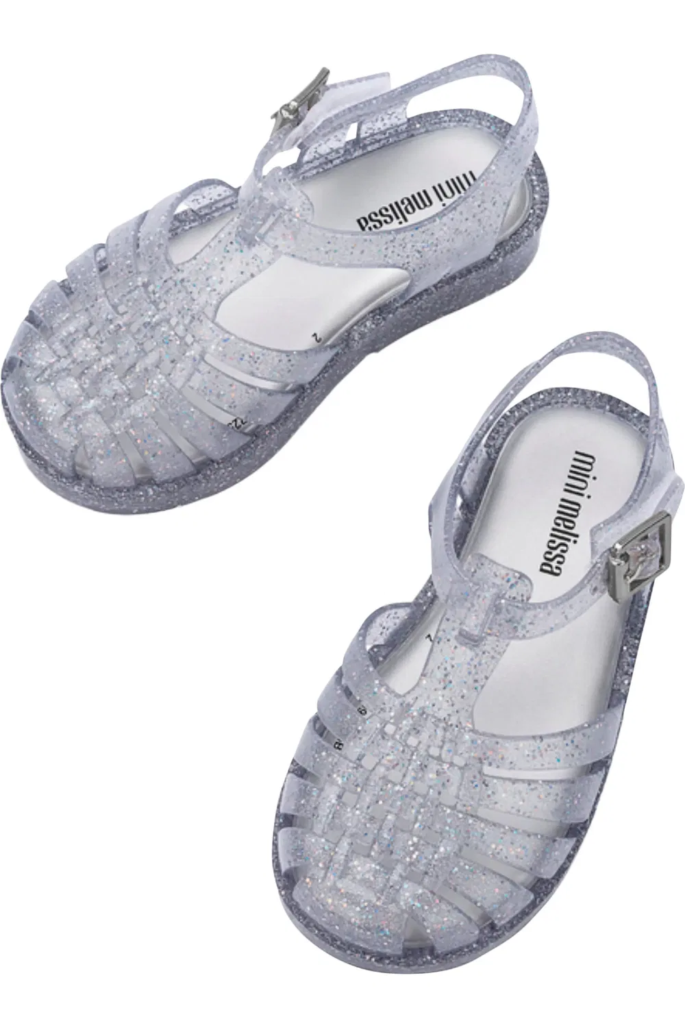 Сандалии детские рыболовные на ароматизированной подошве Mini Posses Mini Melissa, Pink Silver Glitter — фото 3