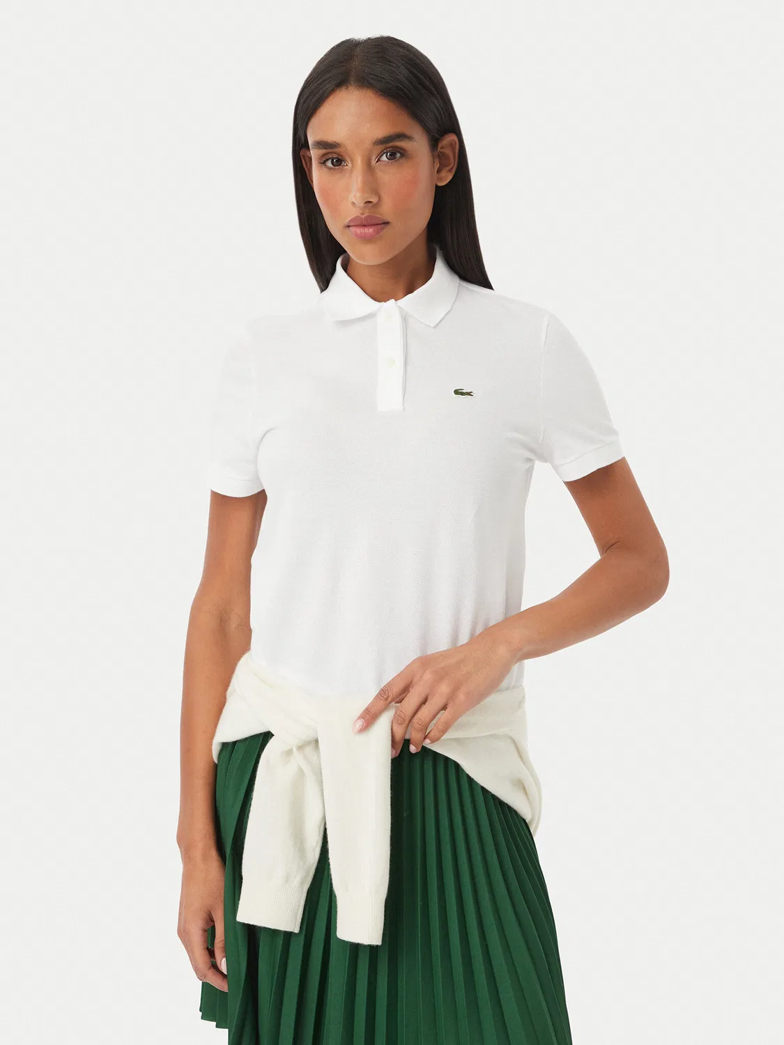 Женское поло классического кроя Lacoste, белый