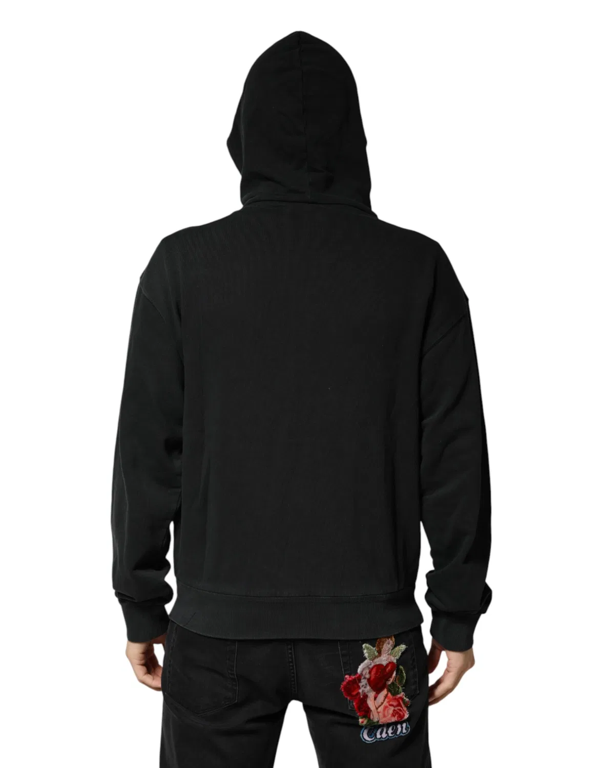 Мужской свитшот на молнии с капюшоном Hooded Sweatshirt Dolce & Gabbana, Black — фото 4